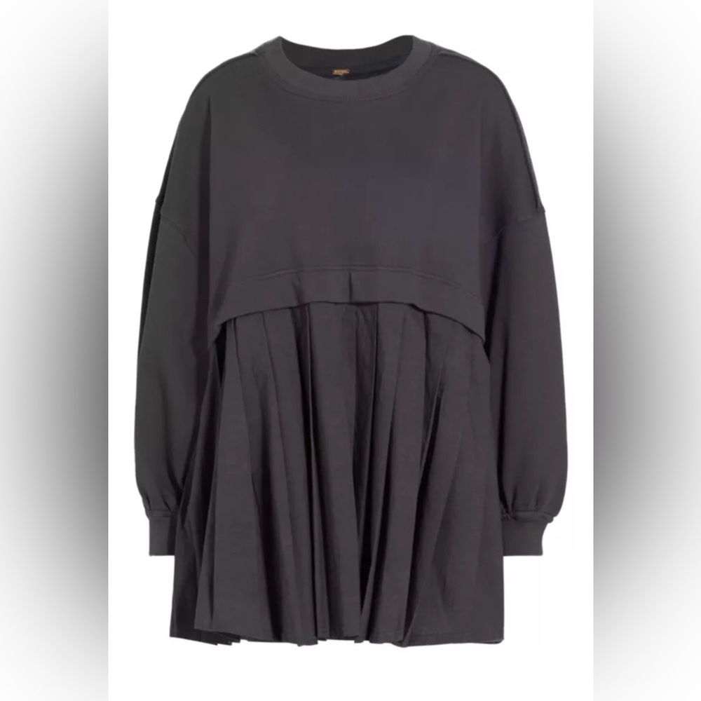 Free People Eleanor Oversized Sweatshirt Mini Dress Size Small Anthropologie EUC